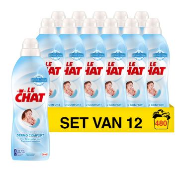 Aanbieding: Le Chat Wasverzachter Dermo Comfort 880 ml (12 flessen - 480 wasbeurten)