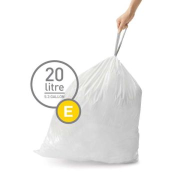 Vuilniszakken met trekband 20 liter | Simplehuman code E | 20 stuks