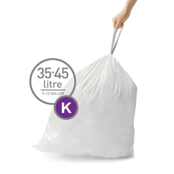 Vuilniszakken met trekband 35-45 liter | Simplehuman code K | 20 stuks