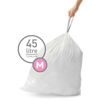 Vuilniszakken met trekband 45 liter | Simplehuman code M | 20 stuks