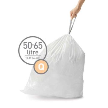 Vuilniszakken met trekband 50-65 liter | Simplehuman code Q | 20 stuks