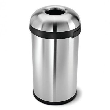 Simplehuman Code P open afvalbak (60 liter, zilver)