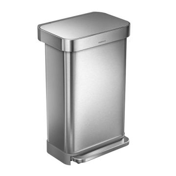 Simplehuman Code M pedaalemmer met zakkenhouder (45 liter, zilver)