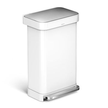 Simplehuman Code M pedaalemmer met zakkenhouder (45 liter, wit)