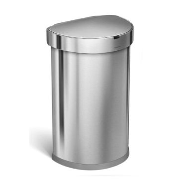 Simplehuman Code J halfronde afvalemmer met sensor (45 liter, zilver)