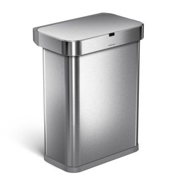 Simplehuman Code Q afvalemmer met sensor en voice control (58 liter, zilver)