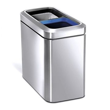 Simplehuman Code C duo prullenbak (10 + 10 liter, zilver)