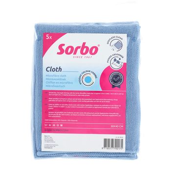 Sorbo Professionele Microvezeldoek Blauw (5 stuks)