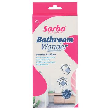 Sorbo Bathroom Wonder Anti-kalkdoek 33x34 cm (2 stuks)