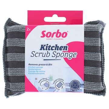 Sorbo Kitchen Scrub Sponge 2-in-1 (2 stuks)