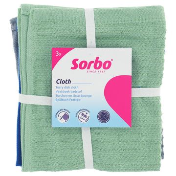 Sorbo Badstof Vaatdoek 35x35 cm (3 stuks)