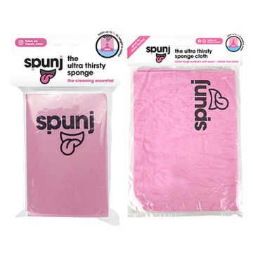 Spunj ultra absorberende doek + spons (roze)