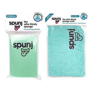 Spunj ultra absorberende doek + spons (blauwgroen)