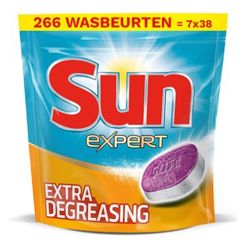 Aanbieding: Sun All-In-1 Vaatwastabletten Extra Degreasing (7 zakken - 266 vaatwasbeurten)