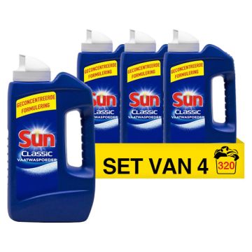 Aanbieding: Sun Vaatwaspoeder 1,36 kg (4 flessen - 320 wasbeurten)