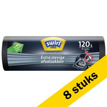 Aanbieding: 8x Swirl vuilniszakken PRO extra stevig 120 liter (12 stuks)