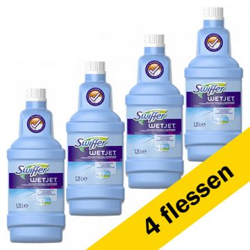 Aanbieding: Swiffer Wet Jet Reinigingsmiddel navulling (4 flessen a 1,25 liter)