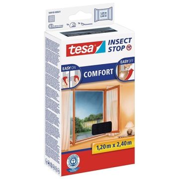 Tesa vliegenhor Insect Stop comfort raam (120 x 240 cm, zwart)