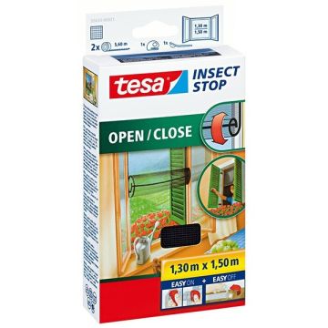 Tesa vliegenhor Insect Stop comfort open/close (130 x 150 cm, zwart)