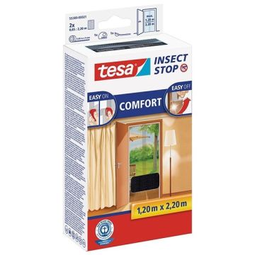 Tesa vliegenhor Insect Stop comfort deur 2 x (65 x 220 cm, zwart)