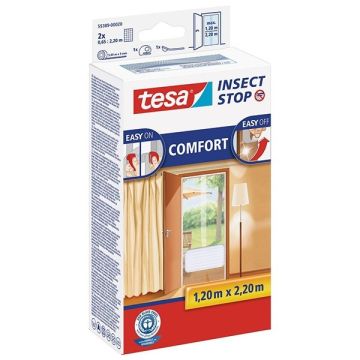 Tesa vliegenhor Insect Stop comfort deur 2 x (65 x 220 cm, wit)