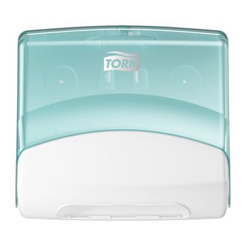 Tork 654000 W4-dispenser voor gevouwen werkdoeken (turquoise)