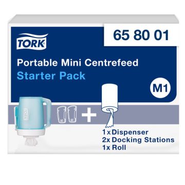 Tork Mini Centerfeed 658001 M1 Starterpakket poetspapier (turquoise)