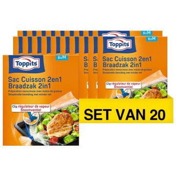 Aanbieding: 20x Toppits Braadzak 2 in 1 | 8 x M