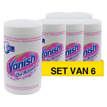 Aanbieding: Vanish Oxi Action Vlekverwijderaar White Powder (6 potten - 9 kg)