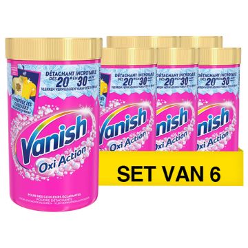 Aanbieding: Vanish Oxi Action Booster Poeder Whitening (6 potten - 1410 gram)