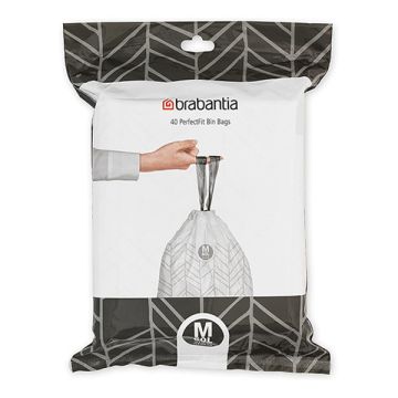 Vuilniszakken met trekband 60 liter | Brabantia Code M dispenser pack | 40 stuks