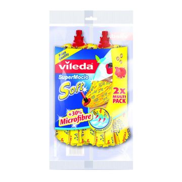 Vileda SuperMocio Soft mop vervanging (geel, 2 stuks)