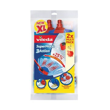 Vileda SuperMocio Soft mop vervanging (blauw, 2 stuks)