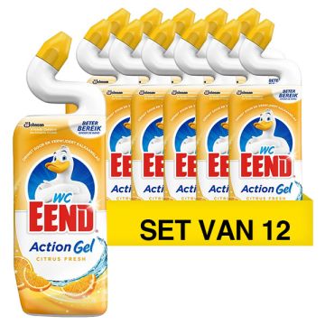 Aanbieding: 12x WC-Eend Toiletreiniger Action Gel Citrus Splash (750 ml)