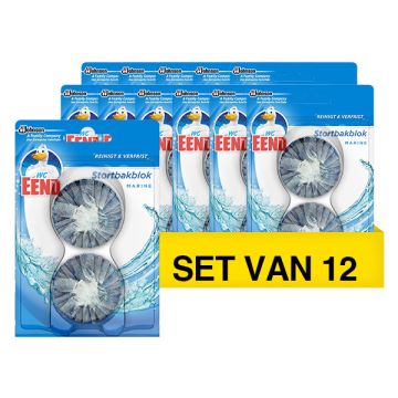 Aanbieding: 12x WC-Eend stortbak blok Blue duo (2 x 50 gram)