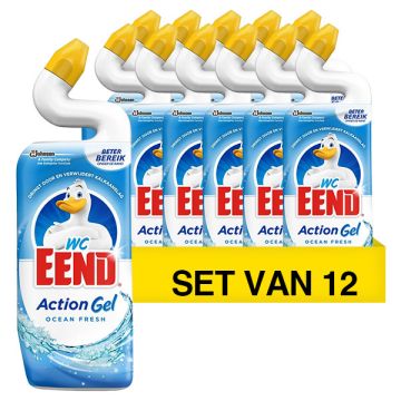 Aanbieding: 12x WC-Eend Toiletreiniger Action Gel Ocean Fresh (750 ml)