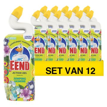 Aanbieding: 12x WC-Eend Toiletreiniger Action Gel Jasmine Jump (750 ml)