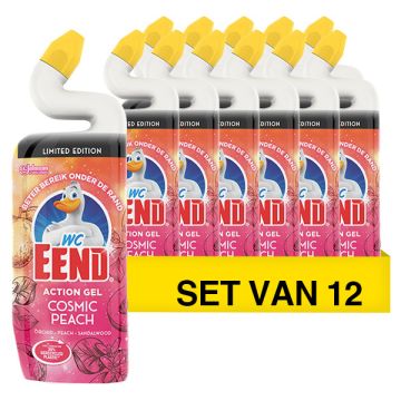 Aanbieding: WC Eend Toiletreiniger Action Gel Cosmic Peach (12 flessen - 750 ml)