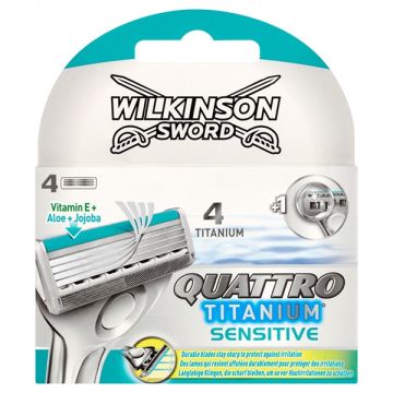 Wilkinson Quattro Titanium Sensitve scheermesjes (4 stuks)