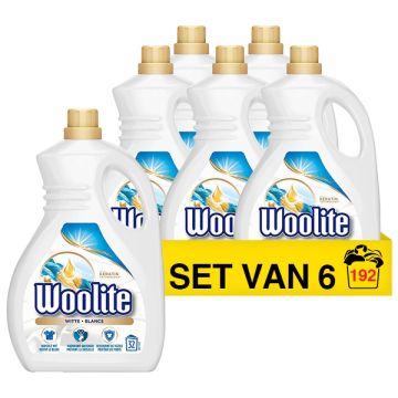 Aanbieding: Woolite Vloeibaar Wasmiddel Wit 1,9 Liter (6 flessen - 192 wasbeurten)