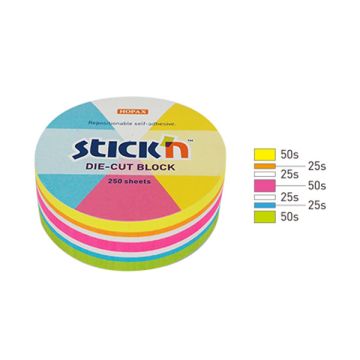 Notitieblok cirkel 61x70mm neon