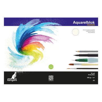 Aquarelpapier A3 300g roomwit/pk16v