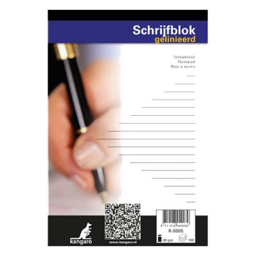 Schrijfblok A5 lijn 60g 100v/pk5