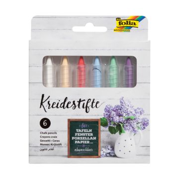 Krijtstift assorti/pk6