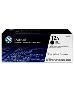 12A Toner, Hoog Rendement, 2 Pack, Zwart