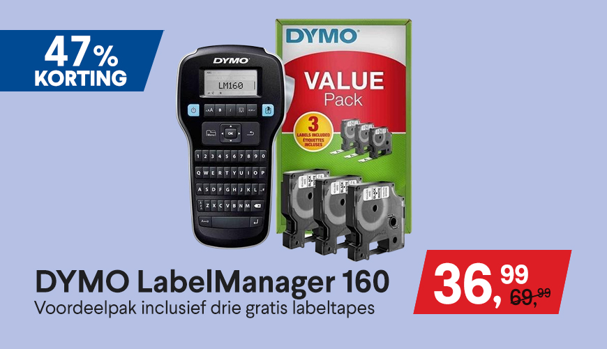 DYMO LabelManager 160: Voordeelpak inclusief drie gratis labeltapes